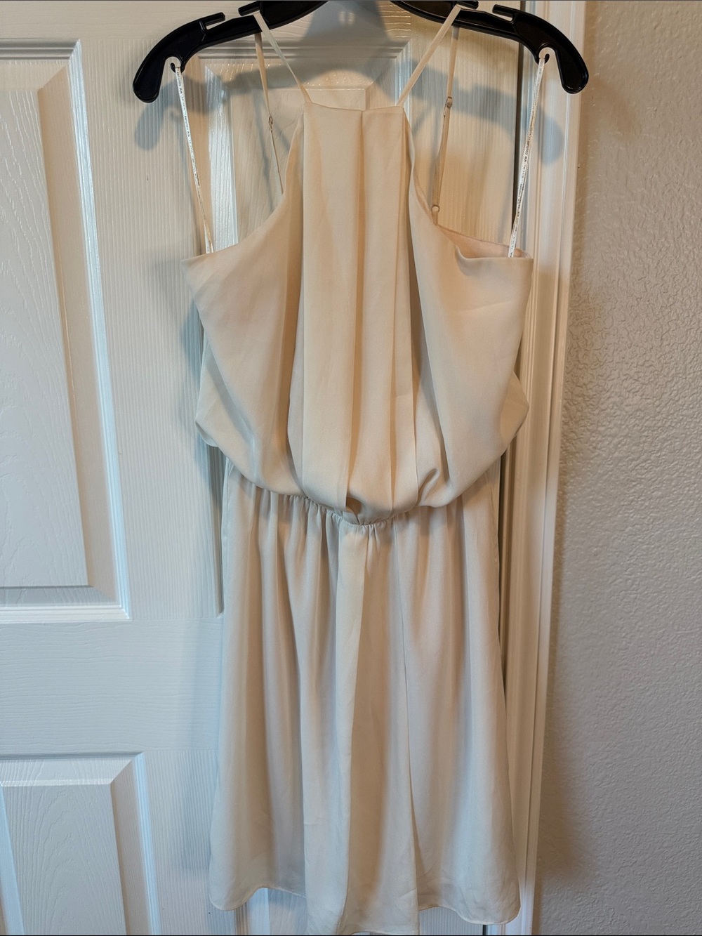 MM Couture Cream Mini Halter Dress Sz M